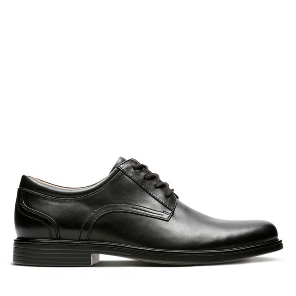 Clarks Mens Un Aldric Lace Wide Fit Shoes Black | USA-8471953